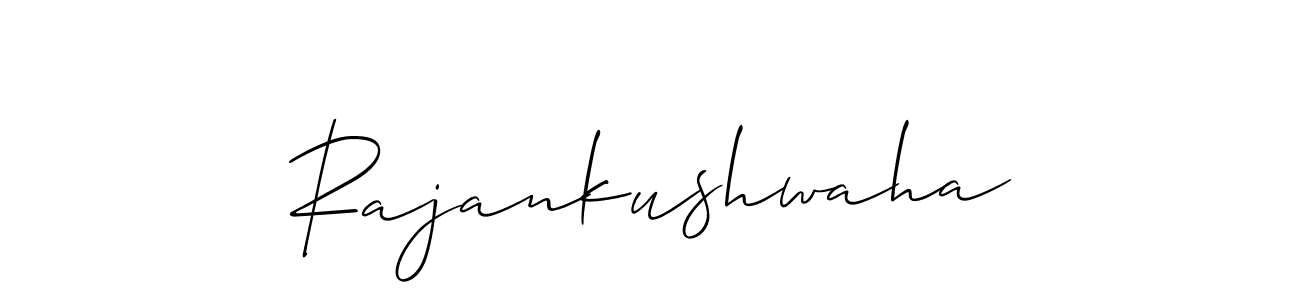 Also we have Rajankushwaha name is the best signature style. Create professional handwritten signature collection using Allison_Script autograph style. Rajankushwaha signature style 2 images and pictures png