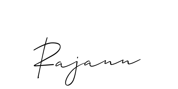 Create a beautiful signature design for name Rajann. With this signature (Allison_Script) fonts, you can make a handwritten signature for free. Rajann signature style 2 images and pictures png