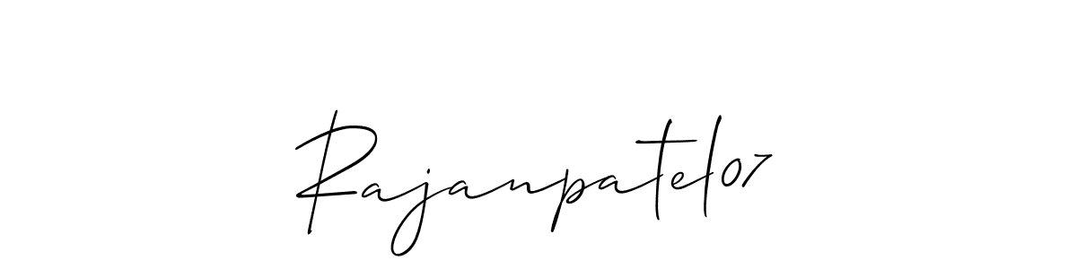 Use a signature maker to create a handwritten signature online. With this signature software, you can design (Allison_Script) your own signature for name Rajanpatel07. Rajanpatel07 signature style 2 images and pictures png