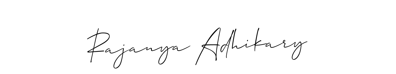 It looks lik you need a new signature style for name Rajanya Adhikary. Design unique handwritten (Allison_Script) signature with our free signature maker in just a few clicks. Rajanya Adhikary signature style 2 images and pictures png