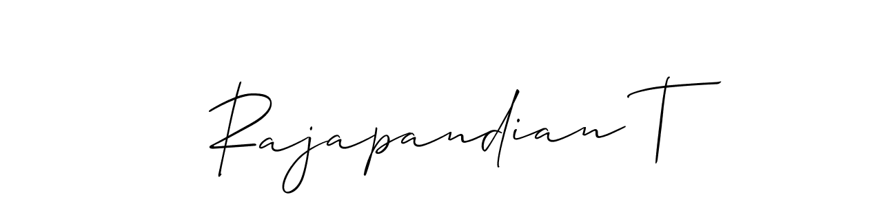 Similarly Allison_Script is the best handwritten signature design. Signature creator online .You can use it as an online autograph creator for name Rajapandian T. Rajapandian T signature style 2 images and pictures png