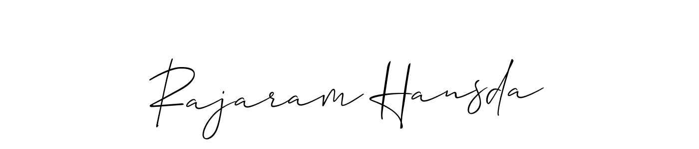 It looks lik you need a new signature style for name Rajaram Hansda. Design unique handwritten (Allison_Script) signature with our free signature maker in just a few clicks. Rajaram Hansda signature style 2 images and pictures png