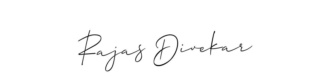 Create a beautiful signature design for name Rajas Divekar. With this signature (Allison_Script) fonts, you can make a handwritten signature for free. Rajas Divekar signature style 2 images and pictures png
