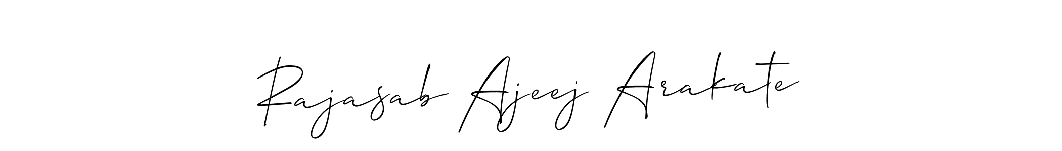 Also You can easily find your signature by using the search form. We will create Rajasab Ajeej Arakate name handwritten signature images for you free of cost using Allison_Script sign style. Rajasab Ajeej Arakate signature style 2 images and pictures png