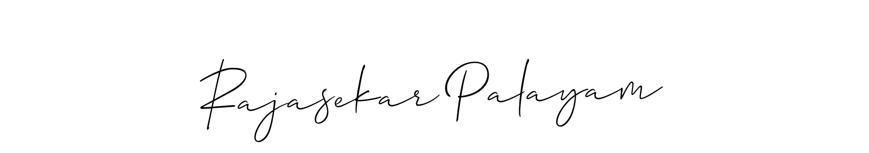 Make a beautiful signature design for name Rajasekar Palayam. With this signature (Allison_Script) style, you can create a handwritten signature for free. Rajasekar Palayam signature style 2 images and pictures png