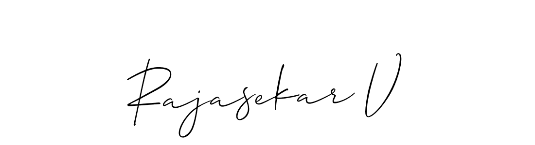 Also we have Rajasekar V name is the best signature style. Create professional handwritten signature collection using Allison_Script autograph style. Rajasekar V signature style 2 images and pictures png
