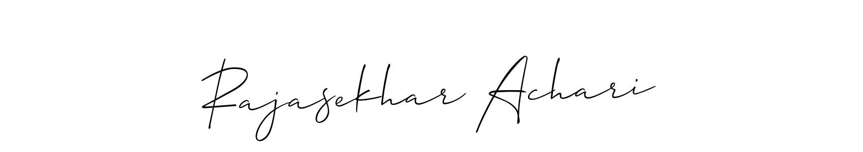 How to make Rajasekhar Achari name signature. Use Allison_Script style for creating short signs online. This is the latest handwritten sign. Rajasekhar Achari signature style 2 images and pictures png