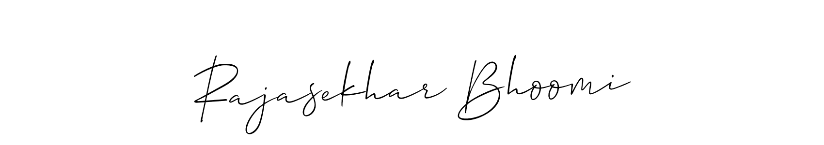 Use a signature maker to create a handwritten signature online. With this signature software, you can design (Allison_Script) your own signature for name Rajasekhar Bhoomi. Rajasekhar Bhoomi signature style 2 images and pictures png