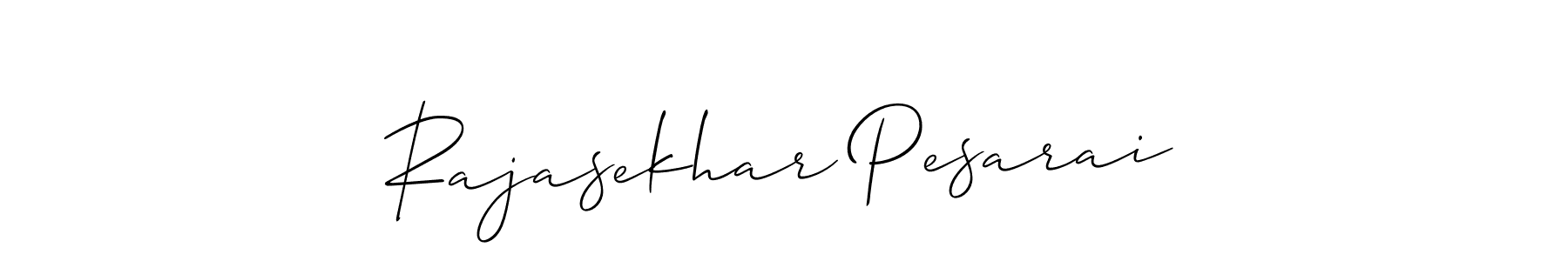 Make a short Rajasekhar Pesarai signature style. Manage your documents anywhere anytime using Allison_Script. Create and add eSignatures, submit forms, share and send files easily. Rajasekhar Pesarai signature style 2 images and pictures png