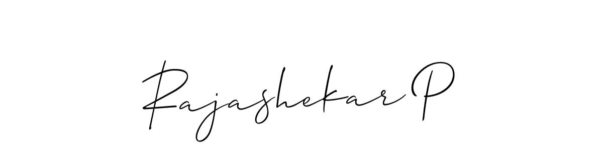 How to make Rajashekar P name signature. Use Allison_Script style for creating short signs online. This is the latest handwritten sign. Rajashekar P signature style 2 images and pictures png