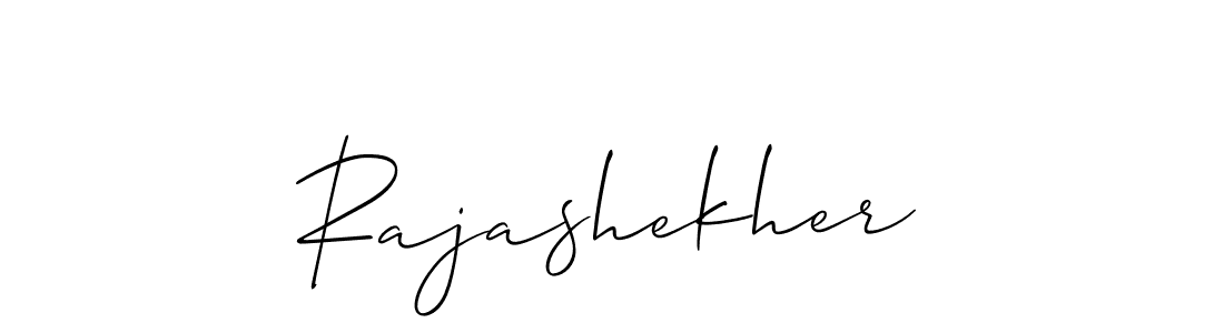 Use a signature maker to create a handwritten signature online. With this signature software, you can design (Allison_Script) your own signature for name Rajashekher. Rajashekher signature style 2 images and pictures png