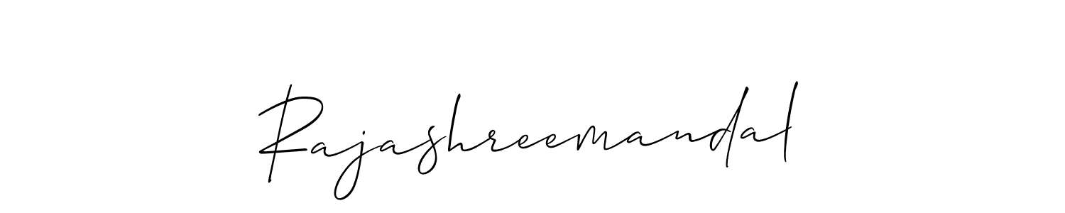 Create a beautiful signature design for name Rajashreemandal. With this signature (Allison_Script) fonts, you can make a handwritten signature for free. Rajashreemandal signature style 2 images and pictures png