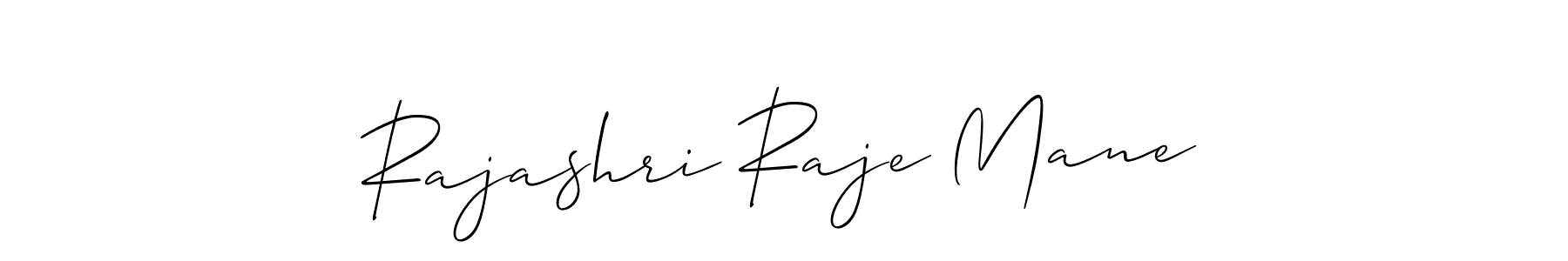 How to make Rajashri Raje Mane name signature. Use Allison_Script style for creating short signs online. This is the latest handwritten sign. Rajashri Raje Mane signature style 2 images and pictures png