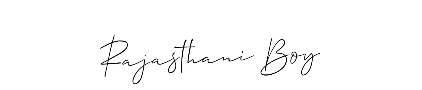 Make a beautiful signature design for name Rajasthani Boy. With this signature (Allison_Script) style, you can create a handwritten signature for free. Rajasthani Boy signature style 2 images and pictures png