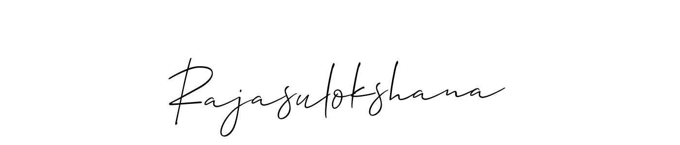 Similarly Allison_Script is the best handwritten signature design. Signature creator online .You can use it as an online autograph creator for name Rajasulokshana. Rajasulokshana signature style 2 images and pictures png