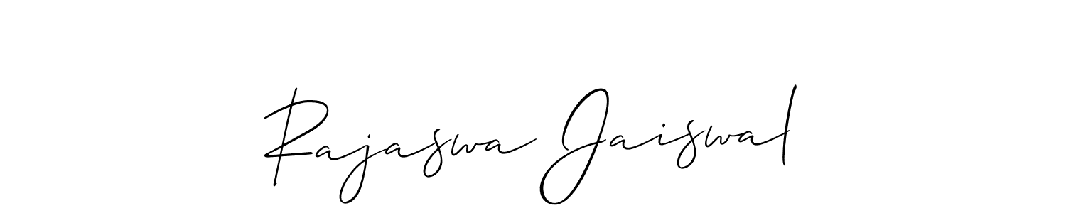 It looks lik you need a new signature style for name Rajaswa Jaiswal. Design unique handwritten (Allison_Script) signature with our free signature maker in just a few clicks. Rajaswa Jaiswal signature style 2 images and pictures png