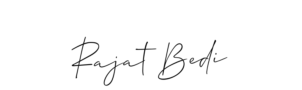 Create a beautiful signature design for name Rajat Bedi. With this signature (Allison_Script) fonts, you can make a handwritten signature for free. Rajat Bedi signature style 2 images and pictures png