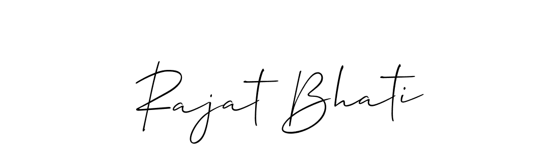 The best way (Allison_Script) to make a short signature is to pick only two or three words in your name. The name Rajat Bhati include a total of six letters. For converting this name. Rajat Bhati signature style 2 images and pictures png