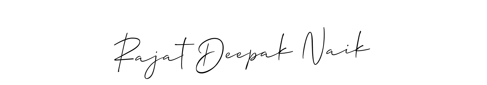 How to make Rajat Deepak Naik name signature. Use Allison_Script style for creating short signs online. This is the latest handwritten sign. Rajat Deepak Naik signature style 2 images and pictures png