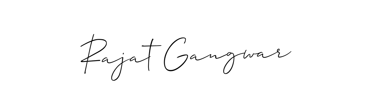 Also we have Rajat Gangwar name is the best signature style. Create professional handwritten signature collection using Allison_Script autograph style. Rajat Gangwar signature style 2 images and pictures png
