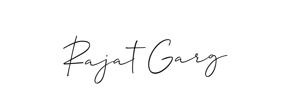 How to make Rajat Garg name signature. Use Allison_Script style for creating short signs online. This is the latest handwritten sign. Rajat Garg signature style 2 images and pictures png