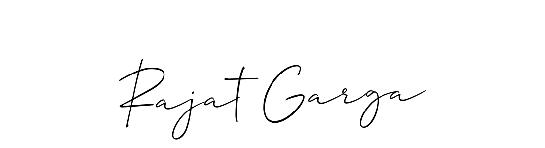 Use a signature maker to create a handwritten signature online. With this signature software, you can design (Allison_Script) your own signature for name Rajat Garga. Rajat Garga signature style 2 images and pictures png