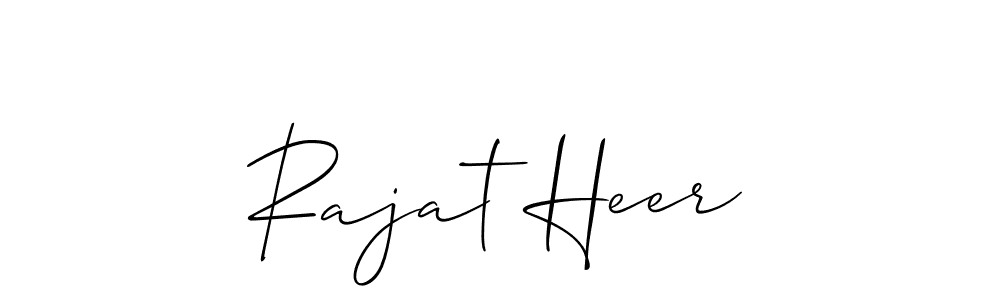 How to make Rajat Heer name signature. Use Allison_Script style for creating short signs online. This is the latest handwritten sign. Rajat Heer signature style 2 images and pictures png