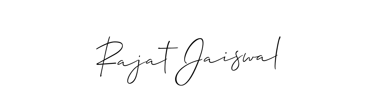 Allison_Script is a professional signature style that is perfect for those who want to add a touch of class to their signature. It is also a great choice for those who want to make their signature more unique. Get Rajat Jaiswal name to fancy signature for free. Rajat Jaiswal signature style 2 images and pictures png