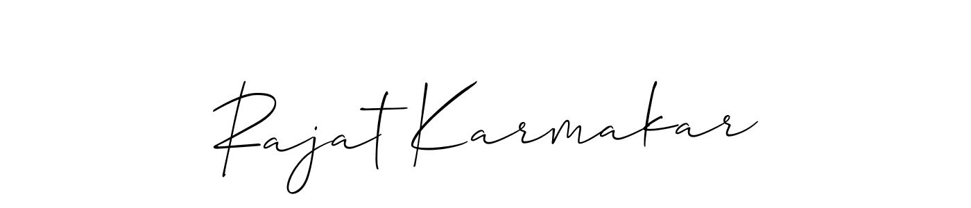 Create a beautiful signature design for name Rajat Karmakar. With this signature (Allison_Script) fonts, you can make a handwritten signature for free. Rajat Karmakar signature style 2 images and pictures png