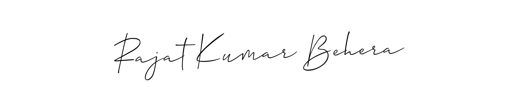 You should practise on your own different ways (Allison_Script) to write your name (Rajat Kumar Behera) in signature. don't let someone else do it for you. Rajat Kumar Behera signature style 2 images and pictures png