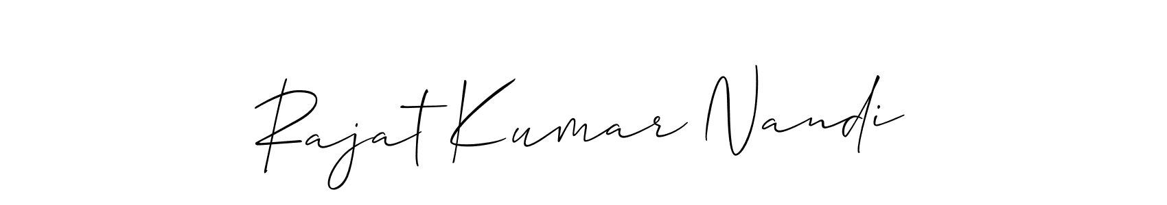 if you are searching for the best signature style for your name Rajat Kumar Nandi. so please give up your signature search. here we have designed multiple signature styles  using Allison_Script. Rajat Kumar Nandi signature style 2 images and pictures png