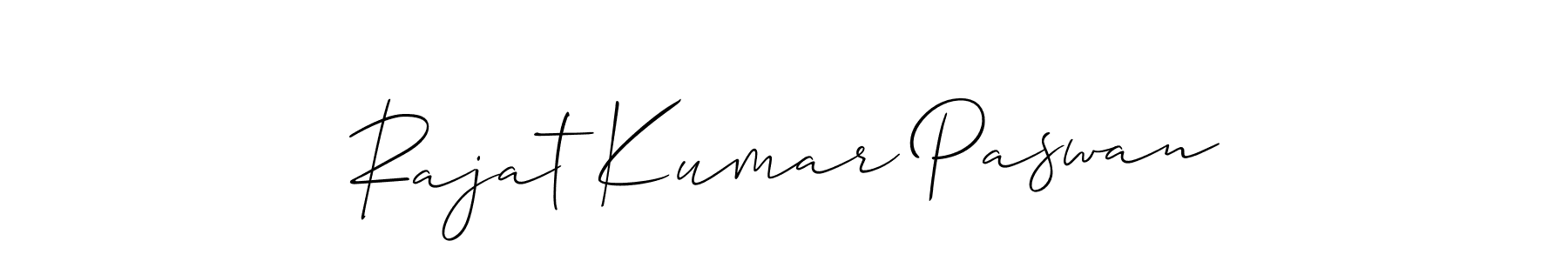 Use a signature maker to create a handwritten signature online. With this signature software, you can design (Allison_Script) your own signature for name Rajat Kumar Paswan. Rajat Kumar Paswan signature style 2 images and pictures png