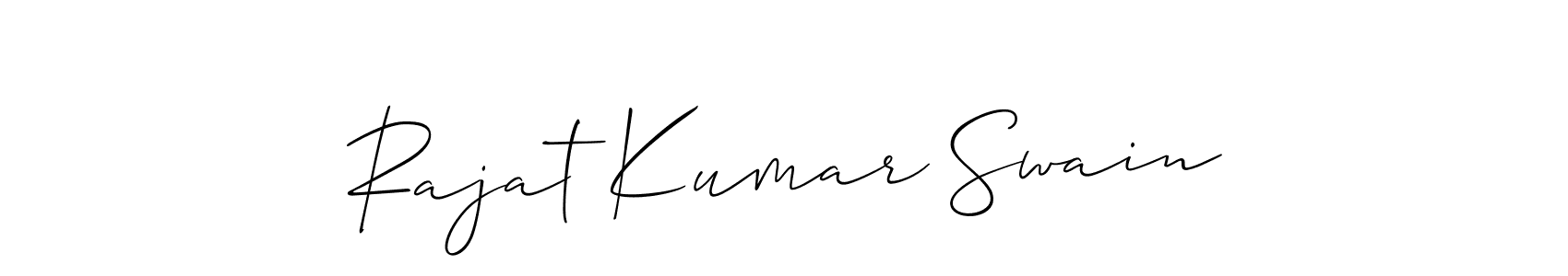 How to make Rajat Kumar Swain name signature. Use Allison_Script style for creating short signs online. This is the latest handwritten sign. Rajat Kumar Swain signature style 2 images and pictures png