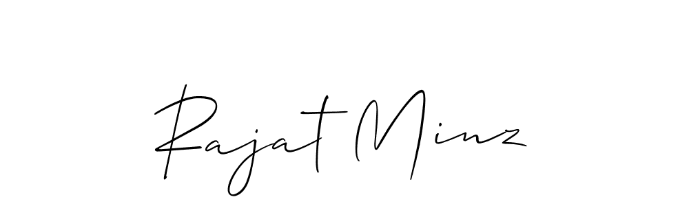 Use a signature maker to create a handwritten signature online. With this signature software, you can design (Allison_Script) your own signature for name Rajat Minz. Rajat Minz signature style 2 images and pictures png