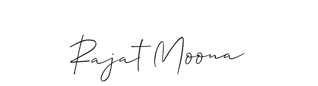 How to make Rajat Moona name signature. Use Allison_Script style for creating short signs online. This is the latest handwritten sign. Rajat Moona signature style 2 images and pictures png