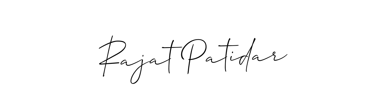 Use a signature maker to create a handwritten signature online. With this signature software, you can design (Allison_Script) your own signature for name Rajat Patidar. Rajat Patidar signature style 2 images and pictures png