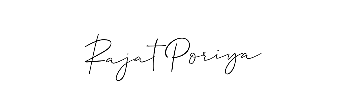How to make Rajat Poriya signature? Allison_Script is a professional autograph style. Create handwritten signature for Rajat Poriya name. Rajat Poriya signature style 2 images and pictures png