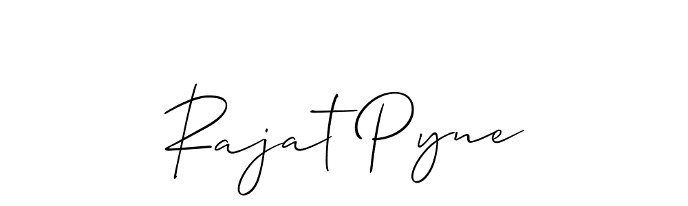 This is the best signature style for the Rajat Pyne name. Also you like these signature font (Allison_Script). Mix name signature. Rajat Pyne signature style 2 images and pictures png