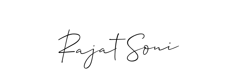 if you are searching for the best signature style for your name Rajat Soni. so please give up your signature search. here we have designed multiple signature styles  using Allison_Script. Rajat Soni signature style 2 images and pictures png