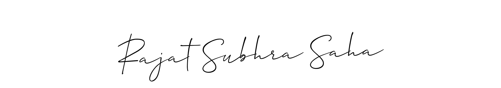 Use a signature maker to create a handwritten signature online. With this signature software, you can design (Allison_Script) your own signature for name Rajat Subhra Saha. Rajat Subhra Saha signature style 2 images and pictures png