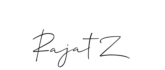 How to make Rajat Z name signature. Use Allison_Script style for creating short signs online. This is the latest handwritten sign. Rajat Z signature style 2 images and pictures png