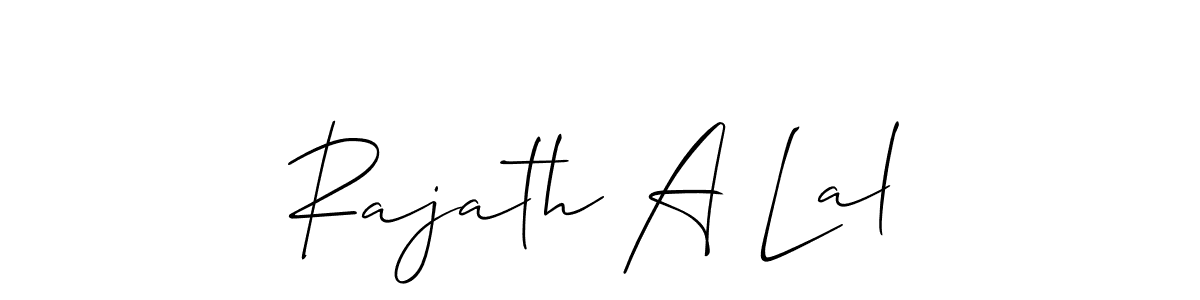 Make a short Rajath A Lal signature style. Manage your documents anywhere anytime using Allison_Script. Create and add eSignatures, submit forms, share and send files easily. Rajath A Lal signature style 2 images and pictures png