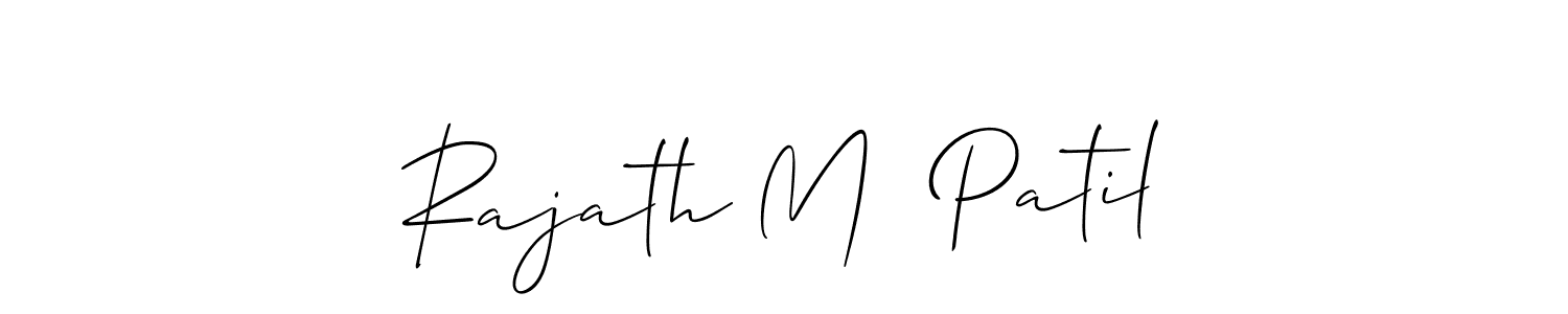 Use a signature maker to create a handwritten signature online. With this signature software, you can design (Allison_Script) your own signature for name Rajath M  Patil. Rajath M  Patil signature style 2 images and pictures png