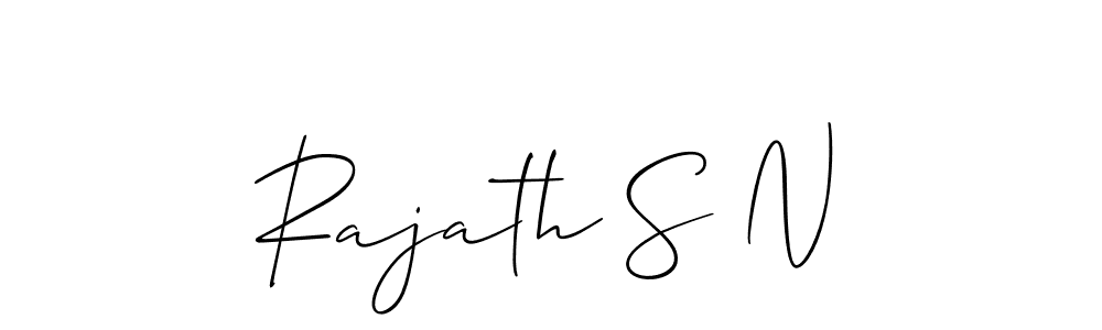 Make a short Rajath S N signature style. Manage your documents anywhere anytime using Allison_Script. Create and add eSignatures, submit forms, share and send files easily. Rajath S N signature style 2 images and pictures png