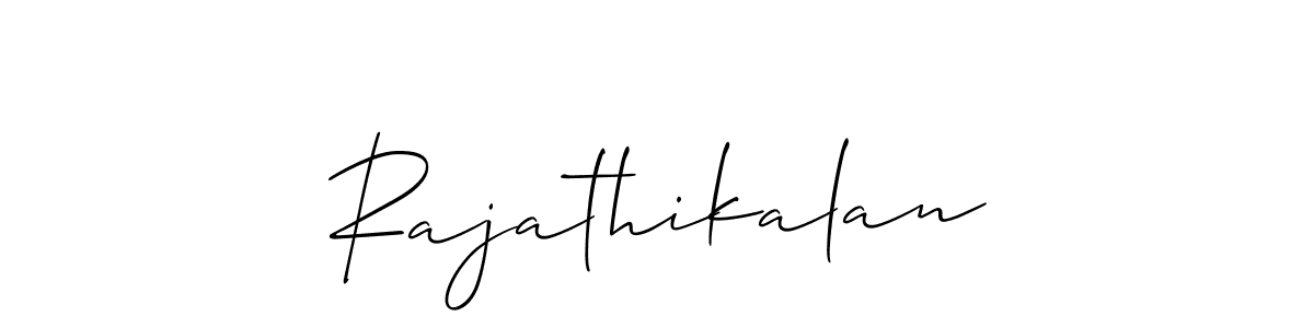 Create a beautiful signature design for name Rajathikalan. With this signature (Allison_Script) fonts, you can make a handwritten signature for free. Rajathikalan signature style 2 images and pictures png