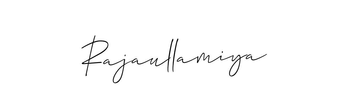 Allison_Script is a professional signature style that is perfect for those who want to add a touch of class to their signature. It is also a great choice for those who want to make their signature more unique. Get Rajaullamiya name to fancy signature for free. Rajaullamiya signature style 2 images and pictures png