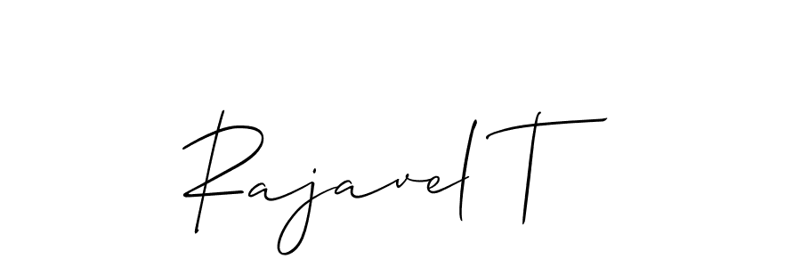 It looks lik you need a new signature style for name Rajavel T. Design unique handwritten (Allison_Script) signature with our free signature maker in just a few clicks. Rajavel T signature style 2 images and pictures png