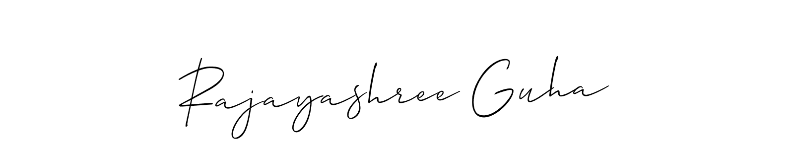 Also we have Rajayashree Guha name is the best signature style. Create professional handwritten signature collection using Allison_Script autograph style. Rajayashree Guha signature style 2 images and pictures png