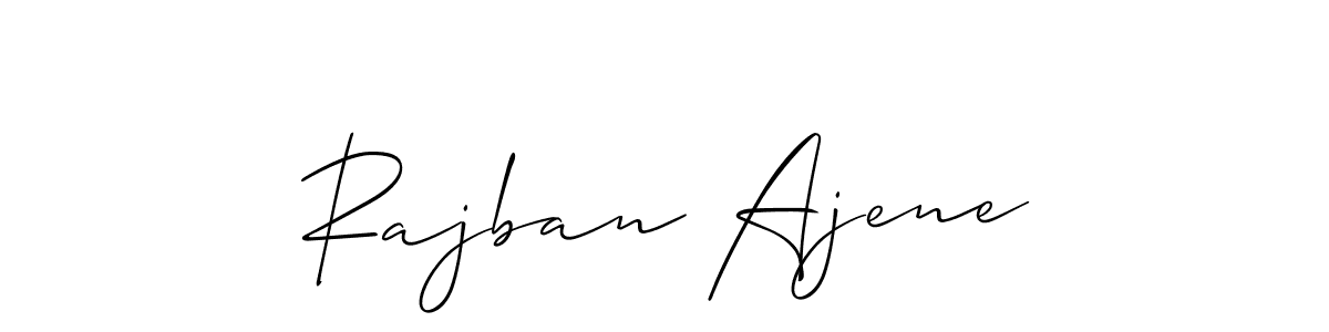 Use a signature maker to create a handwritten signature online. With this signature software, you can design (Allison_Script) your own signature for name Rajban Ajene. Rajban Ajene signature style 2 images and pictures png
