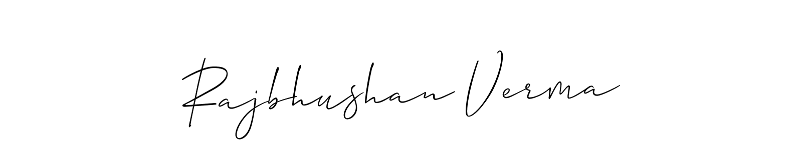 It looks lik you need a new signature style for name Rajbhushan Verma. Design unique handwritten (Allison_Script) signature with our free signature maker in just a few clicks. Rajbhushan Verma signature style 2 images and pictures png